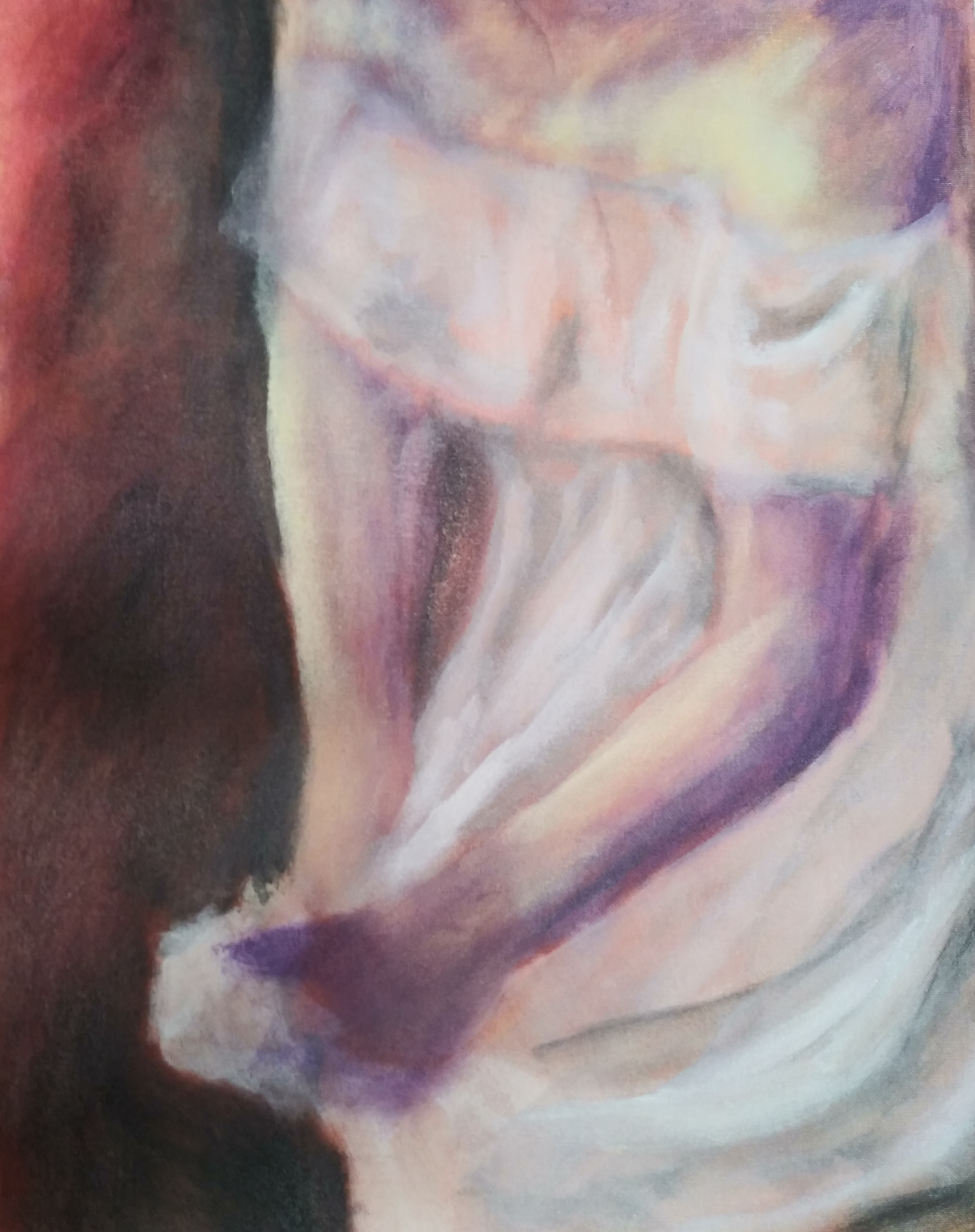 purple hands painting